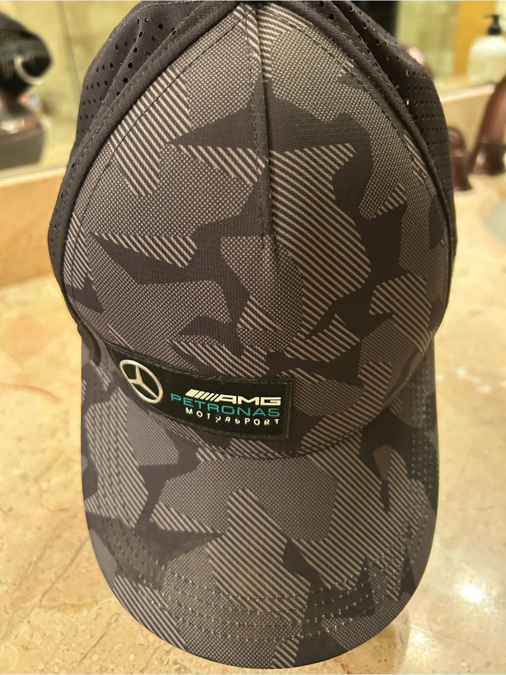 Mercedes AMG Petronas Gray Camo Logo Baseball Cap